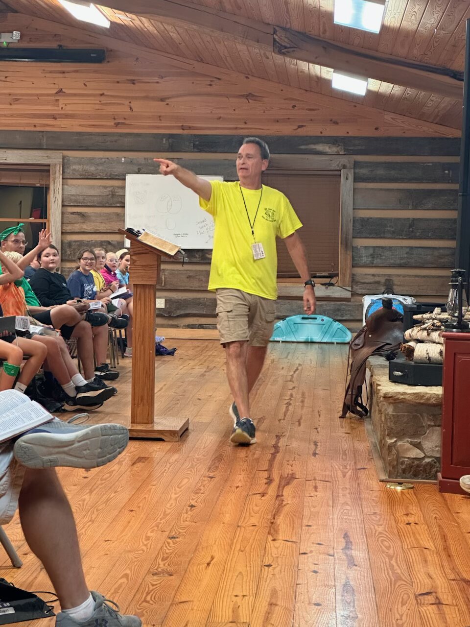 Paul speaking at youth camp